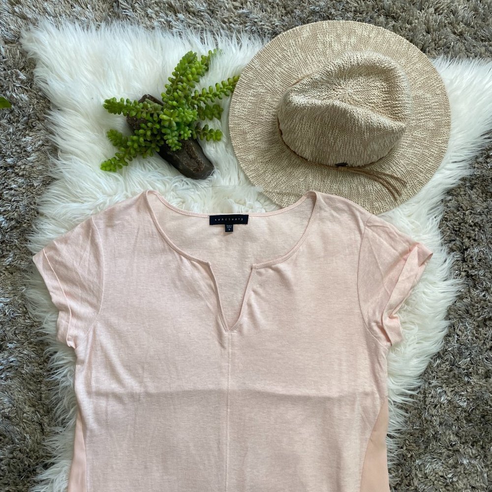 Sanctuary Remix Mixed Media Top in Cameo Pink S